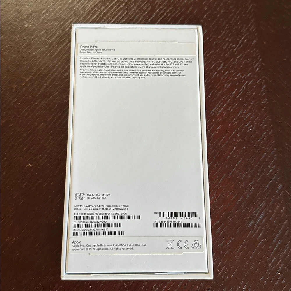 Apple iPhone 14 Pro EMPTY BOX only